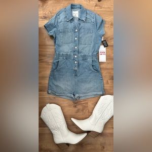 CELEBRITY*PINK Denim Boiler Suit  Romper Size Large